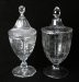 Two Covered Glass Urns