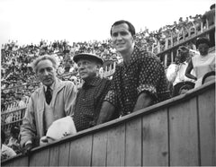 Cocteau, Jean; Pablo Picasso, and Luis Miguél Dominguín, at Arles, 1959, by Lucien Clergue